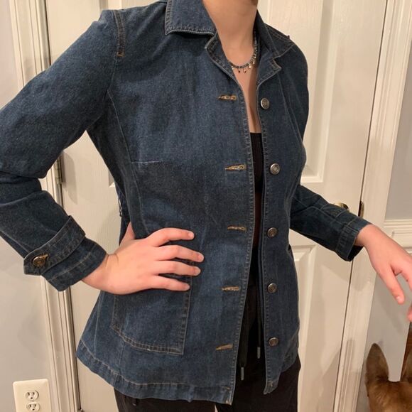 Vintage Villager Denim Blazer Jacket sz S - Picture 2 of 4